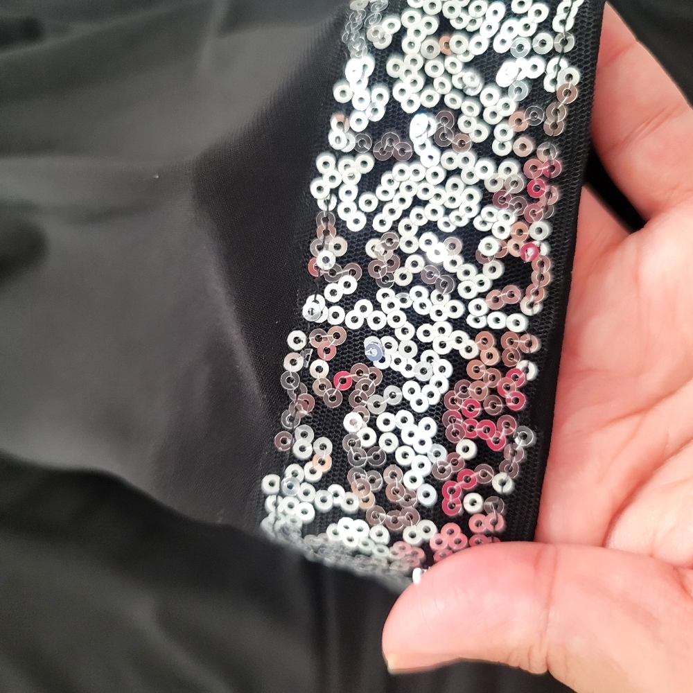 NWT Nina Leonard 2X Black Sequin Cold Shoulder Dress Cocktail Party Glam Evening - Picture 16 of 17